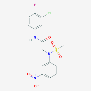 N-(3-chloro-4-fluorophenyl)-N~2~-(methylsulfonyl)-N~2~-(3-nitrophenyl)glycinamide