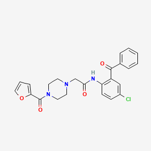 molecular formula C24H22ClN3O4 B3553475 N-(2-benzoyl-4-chlorophenyl)-2-[4-(furan-2-carbonyl)piperazin-1-yl]acetamide 