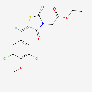 molecular formula C16H15Cl2NO5S B3553486 ethyl 2-[(5E)-5-[(3,5-dichloro-4-ethoxyphenyl)methylidene]-2,4-dioxo-1,3-thiazolidin-3-yl]acetate 