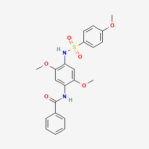 molecular formula C22H22N2O6S B3553507 N-(2,5-dimethoxy-4-{[(4-methoxyphenyl)sulfonyl]amino}phenyl)benzamide 