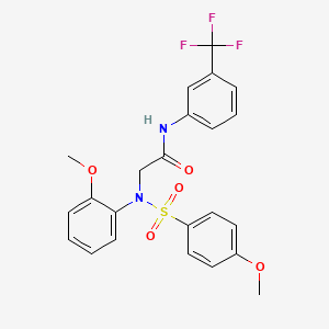 molecular formula C23H21F3N2O5S B3553526 N~2~-(2-methoxyphenyl)-N~2~-[(4-methoxyphenyl)sulfonyl]-N~1~-[3-(trifluoromethyl)phenyl]glycinamide 