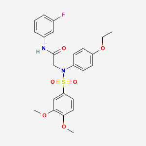 molecular formula C24H25FN2O6S B3553555 N~2~-[(3,4-dimethoxyphenyl)sulfonyl]-N~2~-(4-ethoxyphenyl)-N~1~-(3-fluorophenyl)glycinamide 