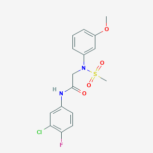 N~1~-(3-chloro-4-fluorophenyl)-N~2~-(3-methoxyphenyl)-N~2~-(methylsulfonyl)glycinamide