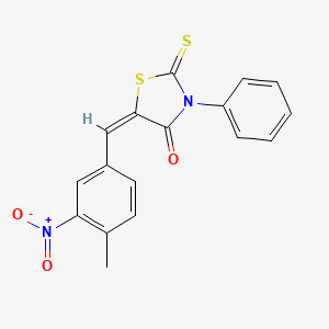 molecular formula C17H12N2O3S2 B3553565 5-(4-methyl-3-nitrobenzylidene)-3-phenyl-2-thioxo-1,3-thiazolidin-4-one 