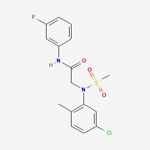 molecular formula C16H16ClFN2O3S B3553574 N~2~-(5-chloro-2-methylphenyl)-N-(3-fluorophenyl)-N~2~-(methylsulfonyl)glycinamide 