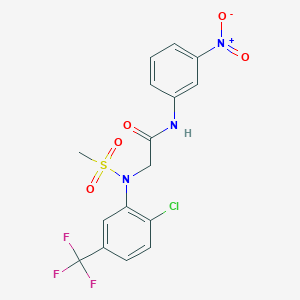 molecular formula C16H13ClF3N3O5S B3553632 N~2~-[2-chloro-5-(trifluoromethyl)phenyl]-N~2~-(methylsulfonyl)-N~1~-(3-nitrophenyl)glycinamide 