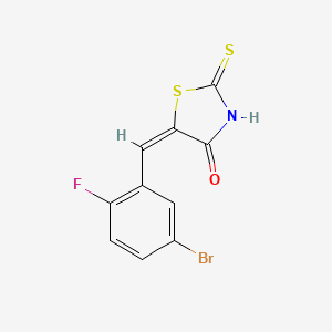 molecular formula C10H5BrFNOS2 B3553652 5-(5-bromo-2-fluorobenzylidene)-2-thioxo-1,3-thiazolidin-4-one 