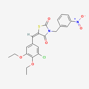 molecular formula C21H19ClN2O6S B3553660 (5E)-5-[(3-chloro-4,5-diethoxyphenyl)methylidene]-3-[(3-nitrophenyl)methyl]-1,3-thiazolidine-2,4-dione 