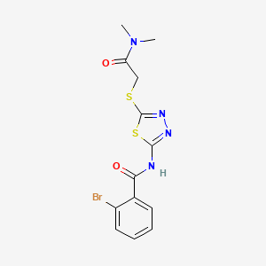 molecular formula C13H13BrN4O2S2 B3553673 2-bromo-N-(5-{[2-(dimethylamino)-2-oxoethyl]thio}-1,3,4-thiadiazol-2-yl)benzamide 