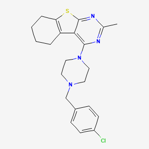 4-[4-[(4-Chlorophenyl)methyl]piperazin-1-yl]-2-methyl-5,6,7,8-tetrahydro-[1]benzothiolo[2,3-d]pyrimidine