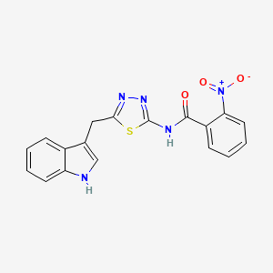 N-[5-(1H-indol-3-ylmethyl)-1,3,4-thiadiazol-2-yl]-2-nitrobenzamide