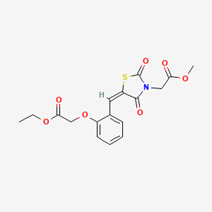 molecular formula C17H17NO7S B3553715 methyl {(5E)-5-[2-(2-ethoxy-2-oxoethoxy)benzylidene]-2,4-dioxo-1,3-thiazolidin-3-yl}acetate 