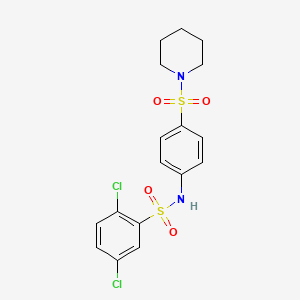 molecular formula C17H18Cl2N2O4S2 B3553722 2,5-dichloro-N-[4-(1-piperidinylsulfonyl)phenyl]benzenesulfonamide 