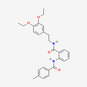 molecular formula C27H30N2O4 B3553728 N-[2-(3,4-diethoxyphenyl)ethyl]-2-{[(4-methylphenyl)carbonyl]amino}benzamide 