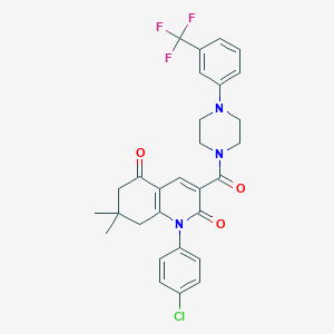 1-(4-chlorophenyl)-7,7-dimethyl-3-({4-[3-(trifluoromethyl)phenyl]-1-piperazinyl}carbonyl)-7,8-dihydro-2,5(1H,6H)-quinolinedione