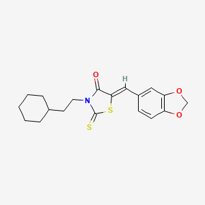 molecular formula C19H21NO3S2 B3553741 5-(1,3-benzodioxol-5-ylmethylene)-3-(2-cyclohexylethyl)-2-thioxo-1,3-thiazolidin-4-one 