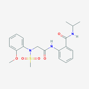 molecular formula C20H25N3O5S B3553755 2-{[N-(2-methoxyphenyl)-N-(methylsulfonyl)glycyl]amino}-N-(propan-2-yl)benzamide 