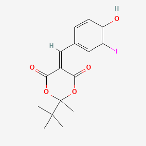 molecular formula C16H17IO5 B3553769 2-tert-butyl-5-(4-hydroxy-3-iodobenzylidene)-2-methyl-1,3-dioxane-4,6-dione 