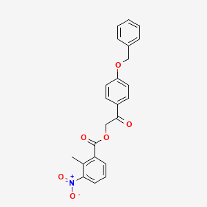 molecular formula C23H19NO6 B3553781 2-[4-(benzyloxy)phenyl]-2-oxoethyl 2-methyl-3-nitrobenzoate 