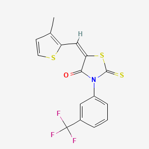 molecular formula C16H10F3NOS3 B3553789 5-[(3-methyl-2-thienyl)methylene]-2-thioxo-3-[3-(trifluoromethyl)phenyl]-1,3-thiazolidin-4-one 