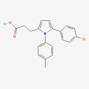 molecular formula C20H18BrNO2 B3553807 3-[5-(4-bromophenyl)-1-(4-methylphenyl)-1H-pyrrol-2-yl]propanoic acid 