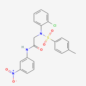 molecular formula C21H18ClN3O5S B3553860 N~2~-(2-chlorophenyl)-N~2~-[(4-methylphenyl)sulfonyl]-N-(3-nitrophenyl)glycinamide 