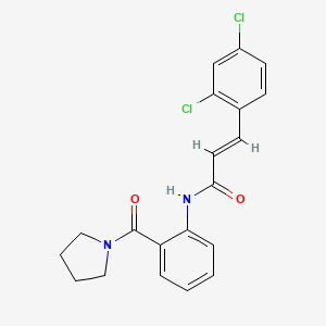 (E)-3-(2,4-dichlorophenyl)-N-[2-(pyrrolidine-1-carbonyl)phenyl]prop-2-enamide