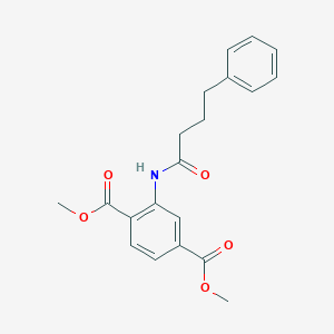 molecular formula C20H21NO5 B3553876 1,4-DIMETHYL 2-(4-PHENYLBUTANAMIDO)BENZENE-1,4-DICARBOXYLATE 