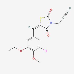 molecular formula C16H14INO4S B3553884 5-(3-ethoxy-5-iodo-4-methoxybenzylidene)-3-(2-propyn-1-yl)-1,3-thiazolidine-2,4-dione 