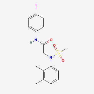 molecular formula C17H19IN2O3S B3553894 2-(2,3-dimethyl-N-methylsulfonylanilino)-N-(4-iodophenyl)acetamide 