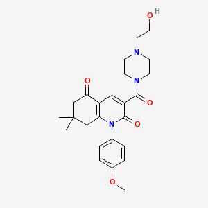 3-{[4-(2-hydroxyethyl)-1-piperazinyl]carbonyl}-1-(4-methoxyphenyl)-7,7-dimethyl-7,8-dihydro-2,5(1H,6H)-quinolinedione