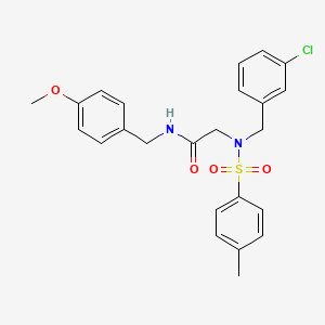 molecular formula C24H25ClN2O4S B3553901 N~2~-(3-chlorobenzyl)-N~1~-(4-methoxybenzyl)-N~2~-[(4-methylphenyl)sulfonyl]glycinamide 