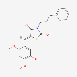 molecular formula C22H23NO5S B3553910 3-(3-phenylpropyl)-5-(2,4,5-trimethoxybenzylidene)-1,3-thiazolidine-2,4-dione 