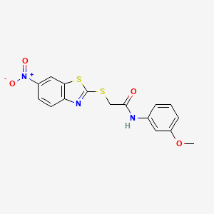 N-(3-methoxyphenyl)-2-[(6-nitro-1,3-benzothiazol-2-yl)thio]acetamide