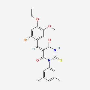 5-(2-bromo-4-ethoxy-5-methoxybenzylidene)-1-(3,5-dimethylphenyl)-2-thioxodihydro-4,6(1H,5H)-pyrimidinedione