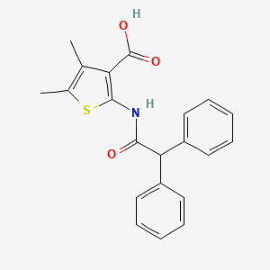 molecular formula C21H19NO3S B3553962 2-[(diphenylacetyl)amino]-4,5-dimethyl-3-thiophenecarboxylic acid 