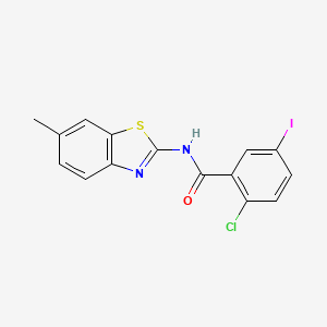 2-chloro-5-iodo-N-(6-methyl-1,3-benzothiazol-2-yl)benzamide