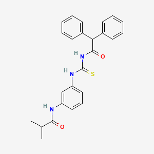 molecular formula C25H25N3O2S B3553977 N-[3-({[(diphenylacetyl)amino]carbonothioyl}amino)phenyl]-2-methylpropanamide 