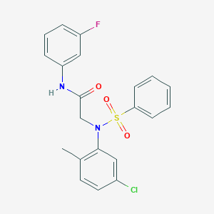 N~2~-(5-chloro-2-methylphenyl)-N~1~-(3-fluorophenyl)-N~2~-(phenylsulfonyl)glycinamide