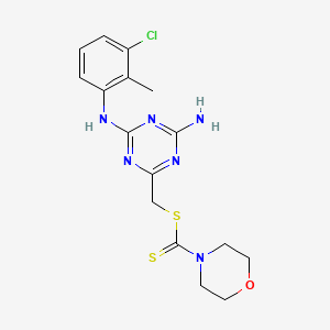 molecular formula C16H19ClN6OS2 B3554010 {4-amino-6-[(3-chloro-2-methylphenyl)amino]-1,3,5-triazin-2-yl}methyl 4-morpholinecarbodithioate 