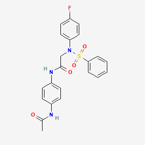 N~1~-[4-(acetylamino)phenyl]-N~2~-(4-fluorophenyl)-N~2~-(phenylsulfonyl)glycinamide