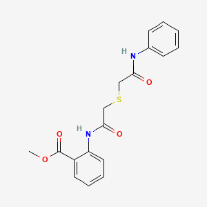 molecular formula C18H18N2O4S B3554018 methyl 2-({[(2-anilino-2-oxoethyl)thio]acetyl}amino)benzoate 