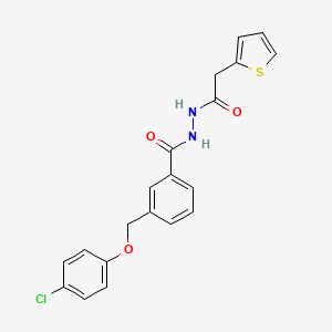 molecular formula C20H17ClN2O3S B3554036 3-[(4-chlorophenoxy)methyl]-N'-(2-thienylacetyl)benzohydrazide 