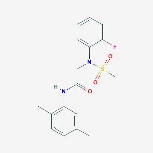 molecular formula C17H19FN2O3S B3554055 N~1~-(2,5-dimethylphenyl)-N~2~-(2-fluorophenyl)-N~2~-(methylsulfonyl)glycinamide 