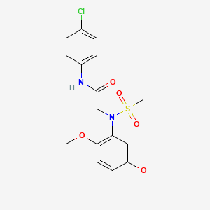 molecular formula C17H19ClN2O5S B3554059 N~1~-(4-chlorophenyl)-N~2~-(2,5-dimethoxyphenyl)-N~2~-(methylsulfonyl)glycinamide 