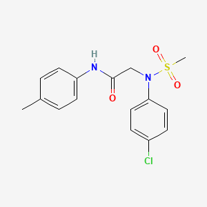 molecular formula C16H17ClN2O3S B3554063 2-(4-chloro-N-methylsulfonylanilino)-N-(4-methylphenyl)acetamide 