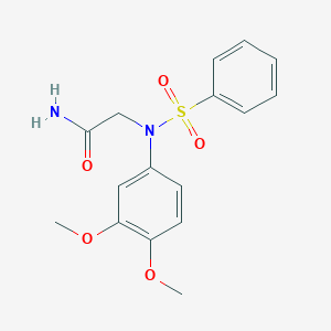 molecular formula C16H18N2O5S B3554070 N~2~-(3,4-dimethoxyphenyl)-N~2~-(phenylsulfonyl)glycinamide 