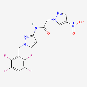 2-(4-nitro-1H-pyrazol-1-yl)-N-[1-(2,3,5,6-tetrafluorobenzyl)-1H-pyrazol-3-yl]acetamide