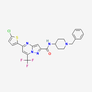 molecular formula C24H21ClF3N5OS B3554097 N-(1-benzyl-4-piperidinyl)-5-(5-chloro-2-thienyl)-7-(trifluoromethyl)pyrazolo[1,5-a]pyrimidine-2-carboxamide 