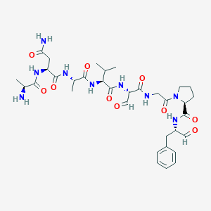 molecular formula C34H49N9O10 B035541 Cyclo(glycyl-prolyl-phenylalanyl-alanyl-asparaginyl-alanyl-valyl-seryl) CAS No. 107729-99-7
